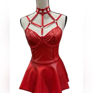 Elegant Red Strappy Dress